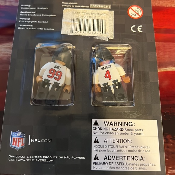 NFL Mini Figure 4 pack of Texans JJ Watt and Wastson from Foco Brxlz new w/ tags - Picture 4 of 5